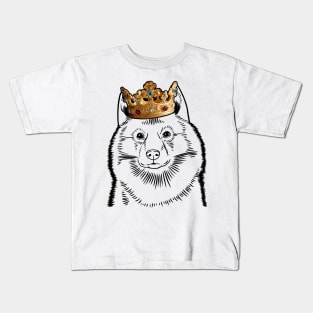 Finnish Spitz Dog King Queen Wearing Crown Kids T-Shirt